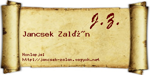 Jancsek Zalán névjegykártya